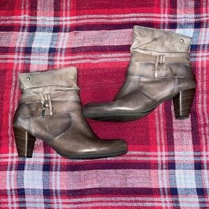 Pikolinos women’s boots ankle 40 9 9.5 bootie 2.5” heel leather brown Verona zip